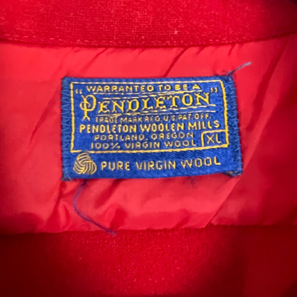 Vintage Pendleton Red Wool Flannel Button Down Sh… - image 4